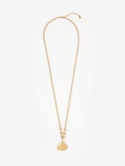 Mint Velvet Gold Tone Shell Pendant Necklace - Image 1 of 3