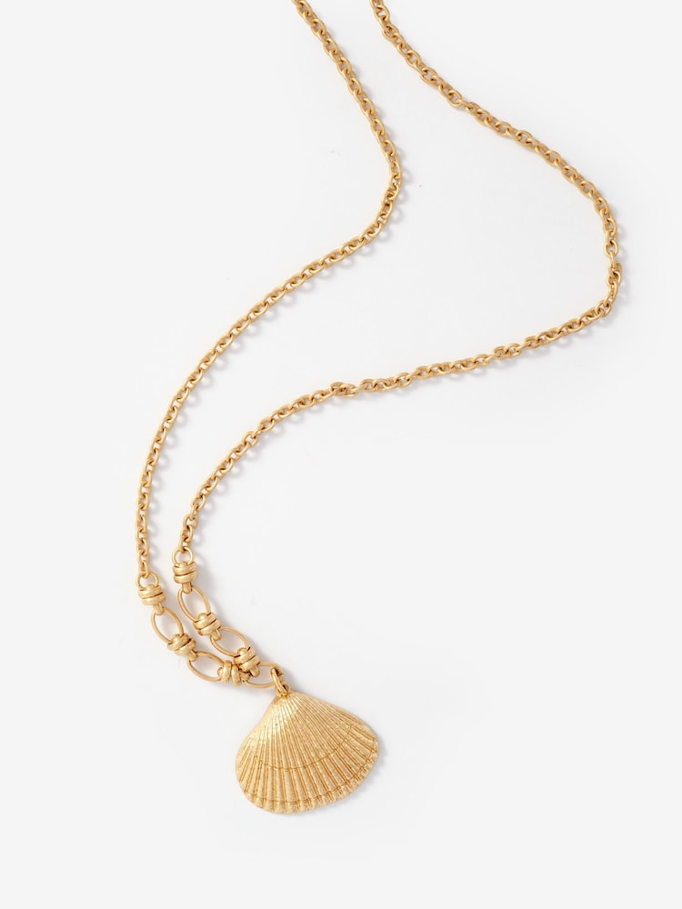 Mint Velvet Gold Tone Shell Pendant Necklace - Image 2 of 3