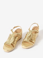 Mint Velvet Gold Lizzy Espadrille Wedges - Image 3 of 5