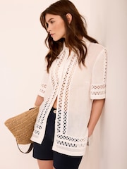 Mint Velvet White Linen Resort Shirt - Image 2 of 7
