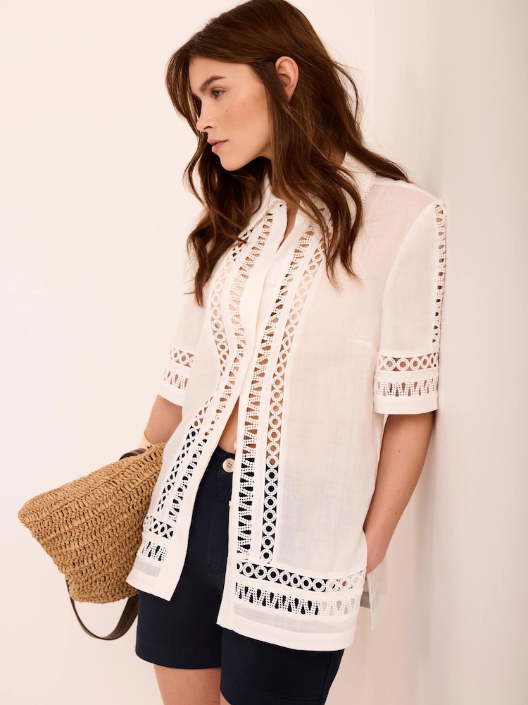 Mint Velvet White Linen Resort Shirt - Image 2 of 7