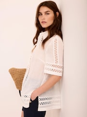 Mint Velvet White Linen Resort Shirt - Image 3 of 7