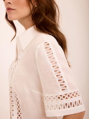 Mint Velvet White Linen Resort Shirt - Image 5 of 7