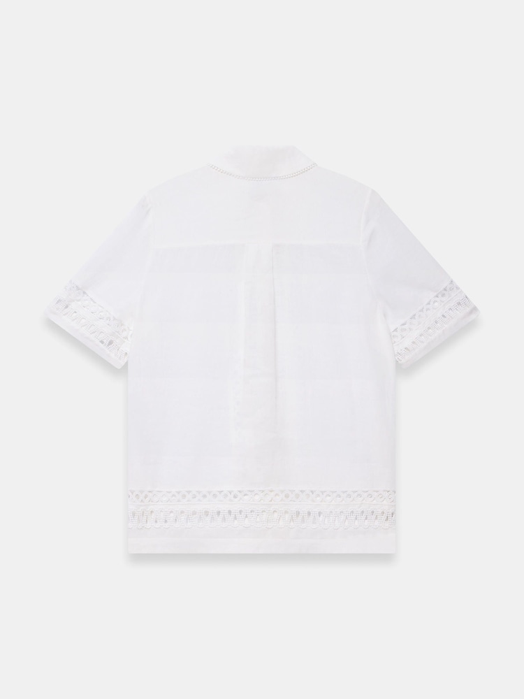 Mint Velvet White Linen Resort Shirt - Image 7 of 7