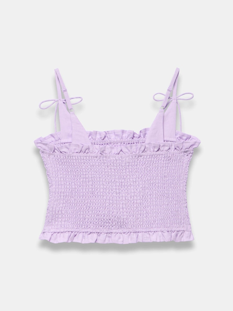 Mint Velvet Purple Linen Shirred Top - Image 8 of 8 Mint Velvet Purple Linen Shirred Top - Image 8 of 8