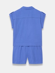 Mint Velvet Blue Cotton Shirt And Shorts Set - Image 8 of 8