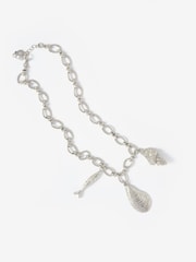 Mint Velvet Silver Tone Shell Statement Charm Necklace - Image 2 of 5