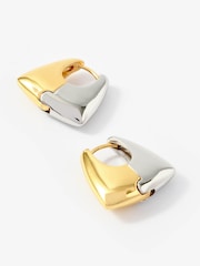 Mint Velvet Mixed Metal Hoop Earrings - Imaginea 2 din 4