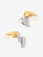 Mint Velvet Mixed Metal Hoop Earrings - Imaginea 3 din 4