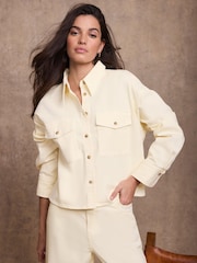 Mint Velvet Yellow Denim Cropped Shirt - Image 2 of 8