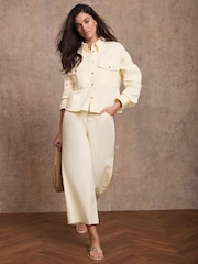 Mint Velvet Yellow Denim Cropped Shirt - Image 5 of 8