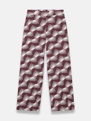 Mint Velvet Red Graphic Print Wide Trousers - Image 7 of 8