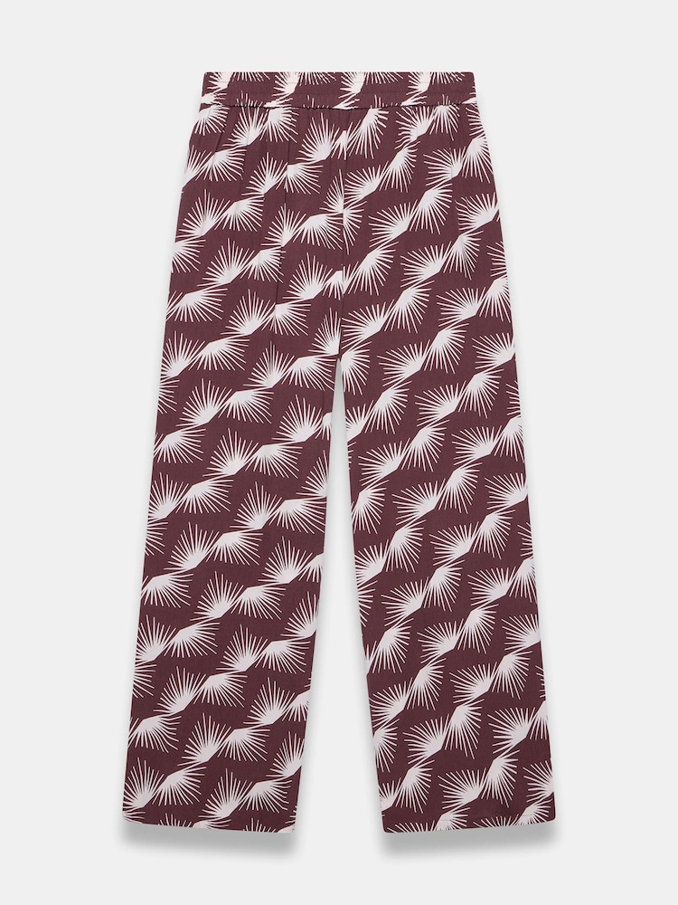 Mint Velvet Red Graphic Print Wide Trousers - Image 8 of 8