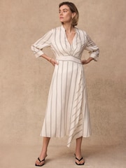 فستان متوسط الطول بنمط مخطط من Mint Velvet - Image 1 of 7