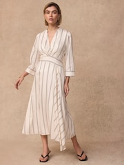 فستان متوسط الطول بنمط مخطط من Mint Velvet - Image 2 of 7