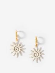 Mint Velvet Sun Charm Hoop Earrings - Imaginea 1 din 3