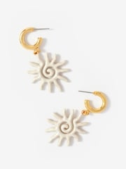 Mint Velvet Sun Charm Hoop Earrings - Imaginea 2 din 3