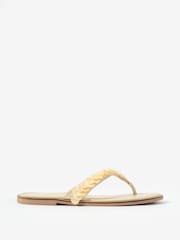Mint Velvet Cream Freya Detail Flip Flop Sandals - Image 1 of 5