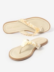 Mint Velvet Cream Freya Detail Flip Flop Sandals - Image 2 of 5