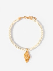 Mint Velvet Gold Tone Statement Shell Rope Necklace - Image 1 of 4