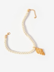 Mint Velvet Gold Tone Statement Shell Rope Necklace - Image 2 of 4