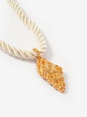 Mint Velvet Gold Tone Statement Shell Rope Necklace - Image 3 of 4