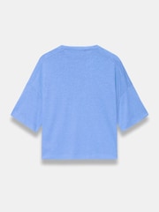 Mint Velvet Blue Linen Blend Boxy T-Shirt - Image 7 of 7