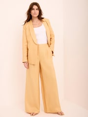 Mint Velvet Yellow Linen Wide Trousers - Image 3 of 7