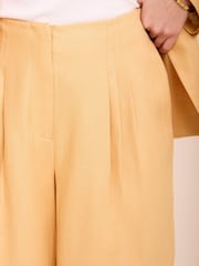 Mint Velvet Yellow Linen Wide Trousers - Image 4 of 7