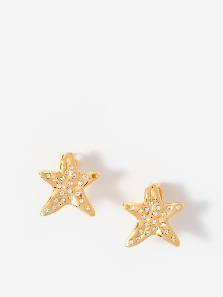 Mint Velvet Gold Tone Mini Starfish Stud Earrings - Image 1 of 3