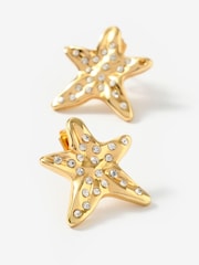 Mint Velvet Gold Tone Mini Starfish Stud Earrings - Image 3 of 3