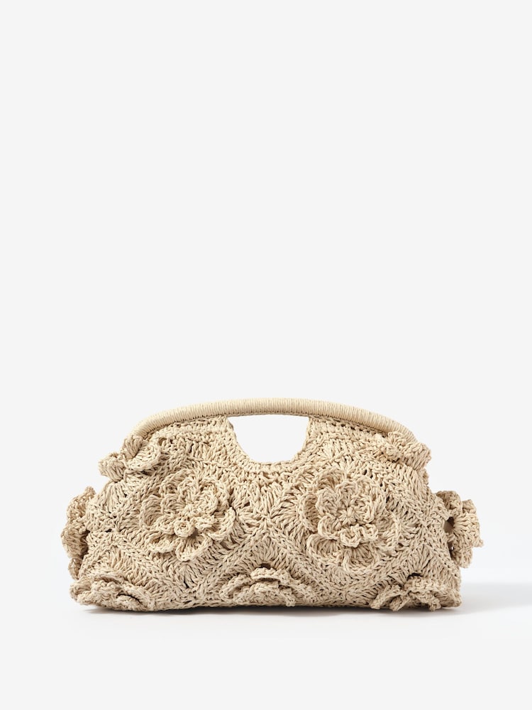 Mint Velvet Cream Lila Crochet Clutch Bag - Image 2 of 5