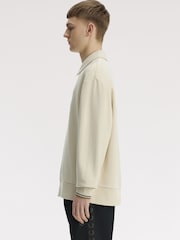 Naturlig - Fred Perry Half Zip Collared Sweatshirt - Bilde 3 av 5