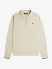 Naturlig - Fred Perry Half Zip Collared Sweatshirt - Bilde 4 av 5