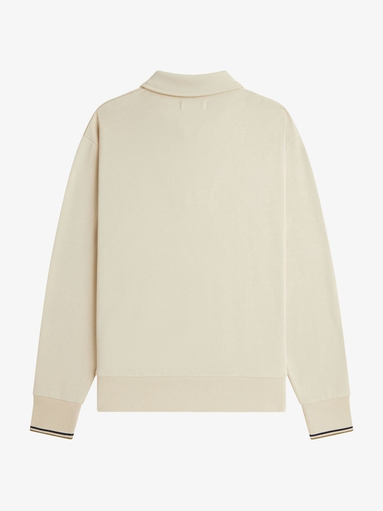 Naturlig - Fred Perry Half Zip Collared Sweatshirt - Bilde 5 av 5