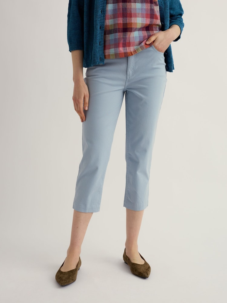 Seasalt Cornwall Blue Petite Albert Quay Crop Trousers - Image 1 of 5