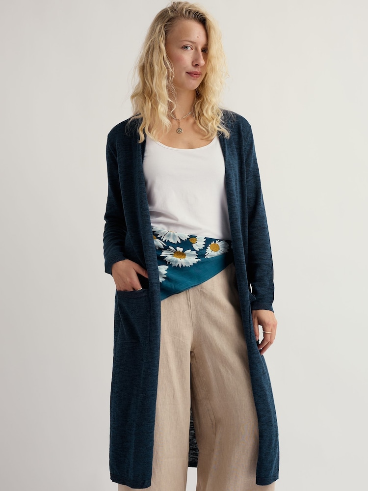 Seasalt Cornwall Blue Apple Rose Cardigan - Image 1 of 5 Seasalt Cornwall Blue Apple Rose Cardigan - Image 1 of 5