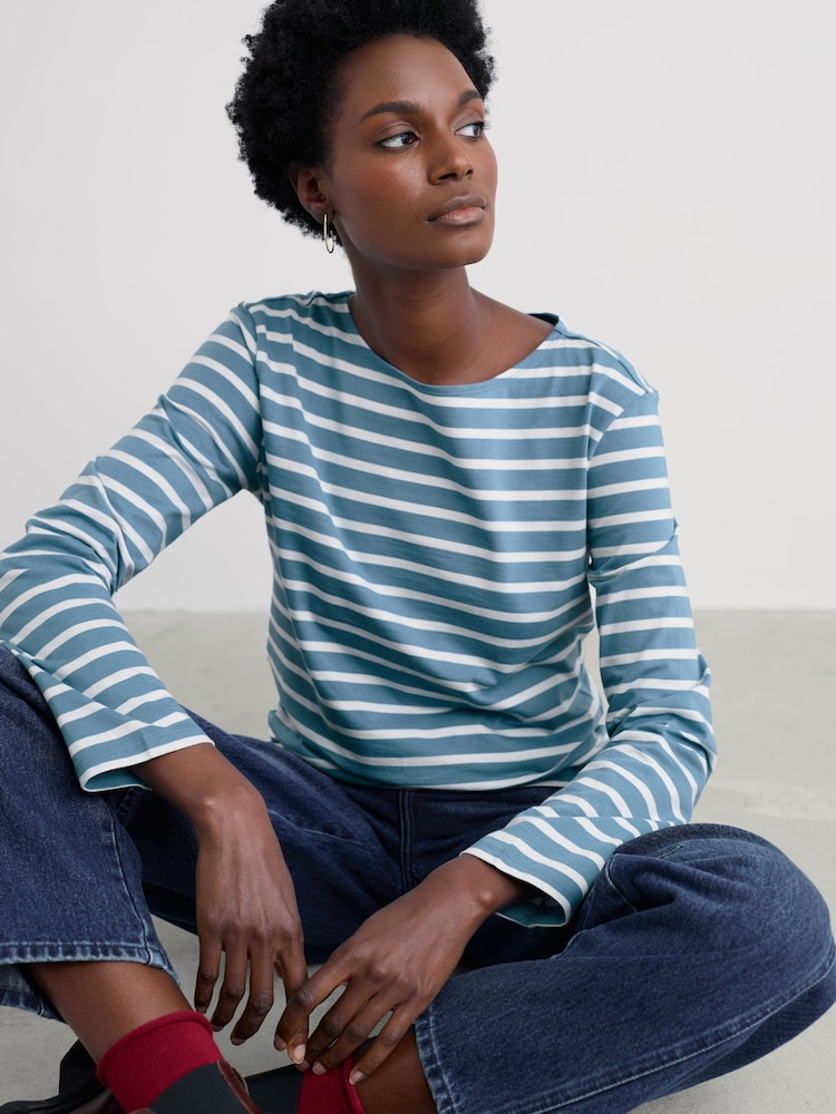 Azul cielo - Seasalt Cornwall camiseta marinera - Imagen 1 de 8