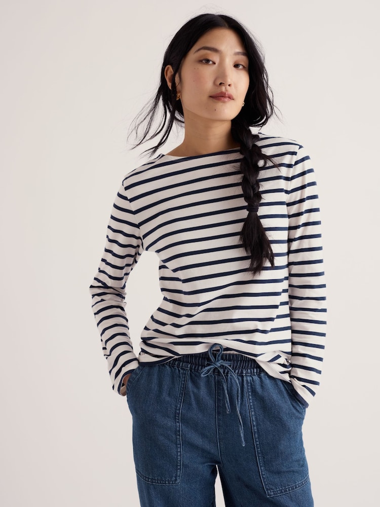 Seasalt Cornwall White/Blue Sailor Top - Image 1 of 5