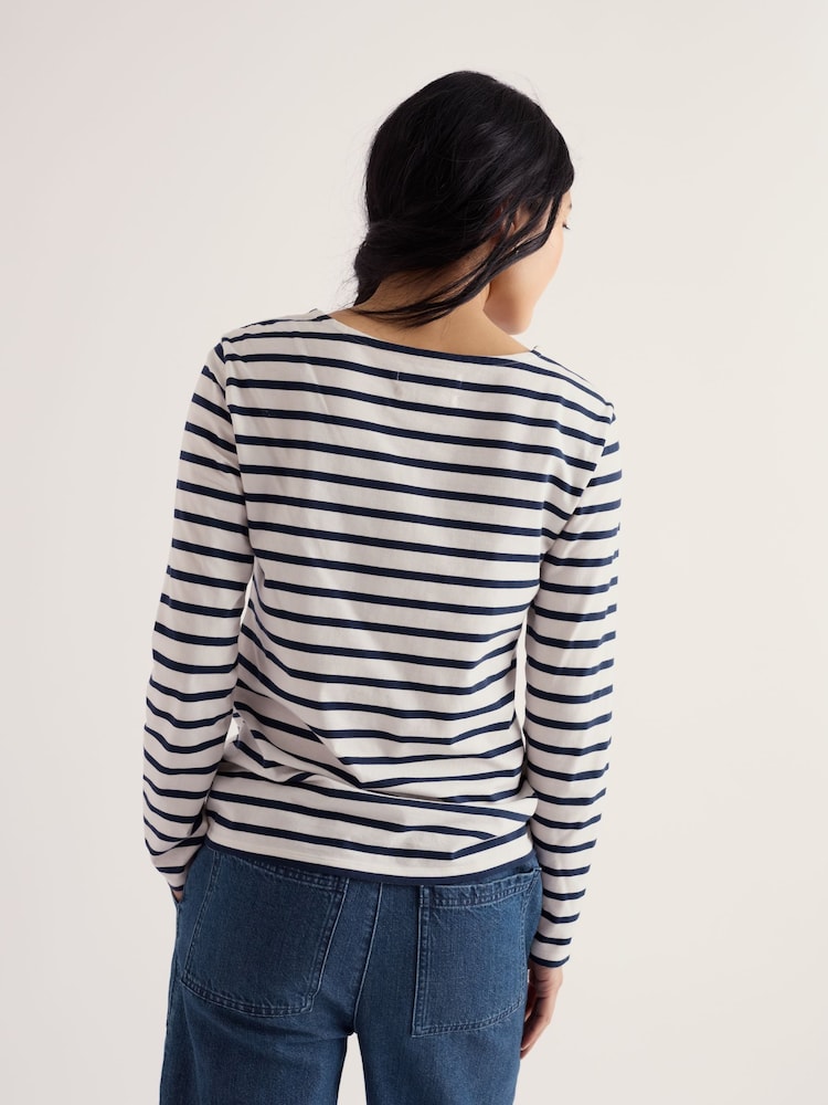 Seasalt Cornwall White/Blue Sailor Top - Image 2 of 5