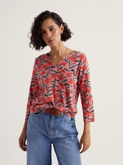 Seasalt Cornwall Pink 3/4 Kellow Top - Image 1 of 5