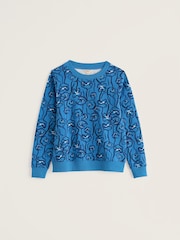 Seasalt Cornwall Blue Bright Wave Sweatshirt - Image 5 of 5