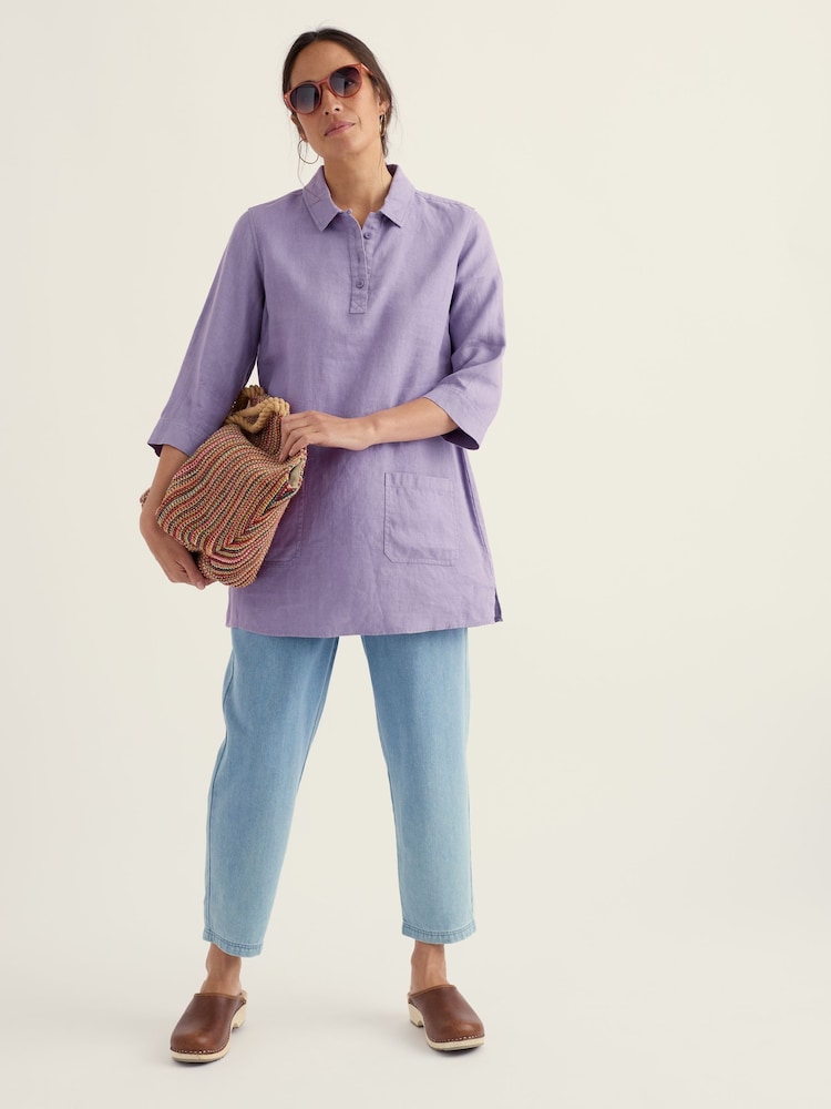 Seasalt Cornwall Purple Artist's Journey Shirt - Image 1 of 5