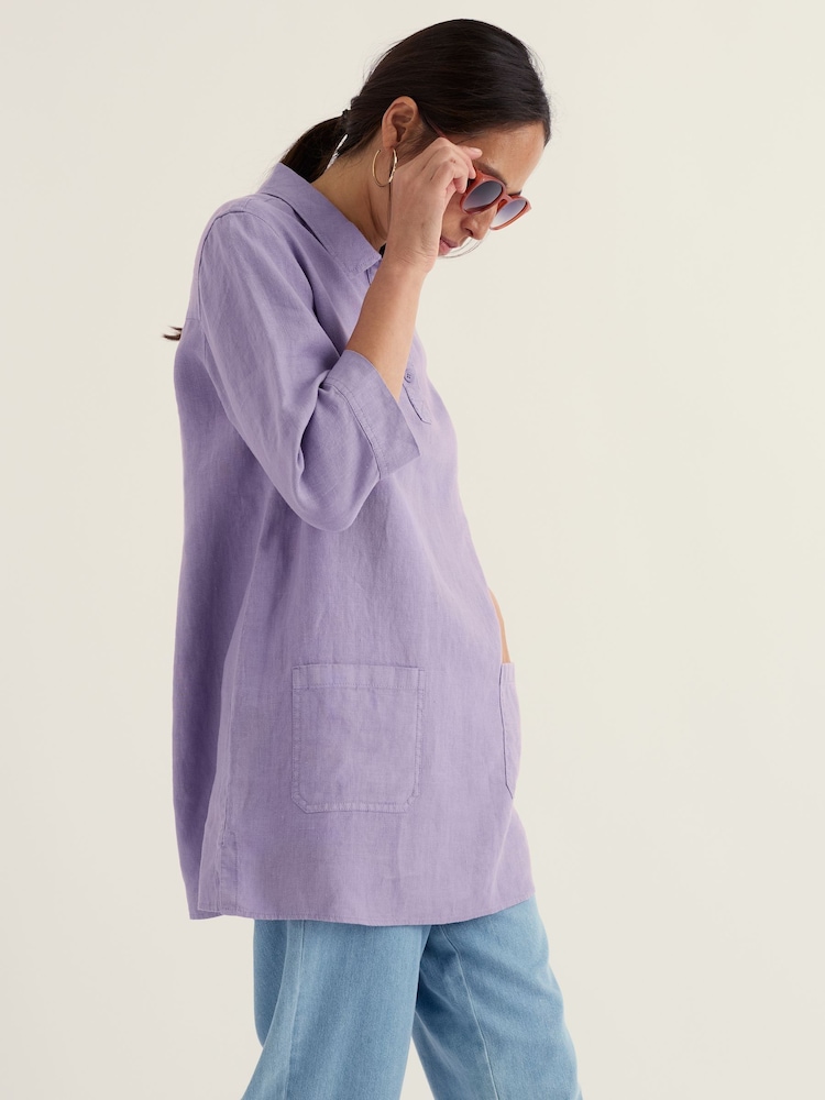 Seasalt Cornwall Purple Artist's Journey Shirt - Image 2 of 5