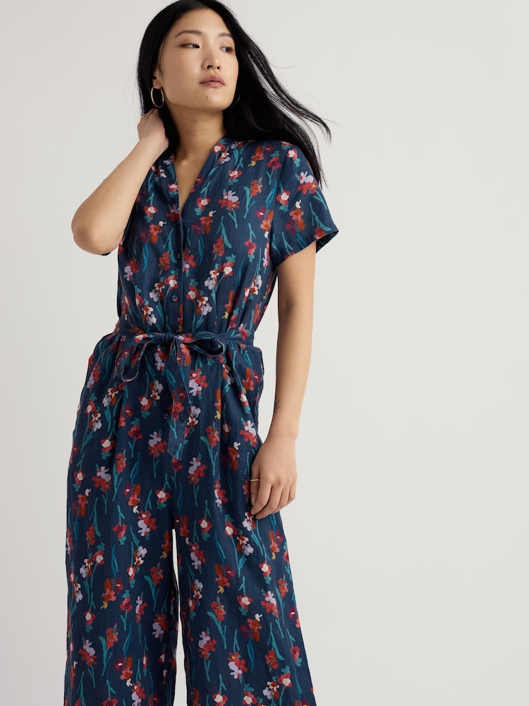 Seasalt Cornwall Blue Treen Cove Jumpsuit - Image 1 of 5 Seasalt Cornwall Blue Treen Cove Jumpsuit - Image 1 of 5