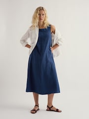 Seasalt Cornwall Navy Blue Petite Cresting Waves Dress - Image 1 of 4