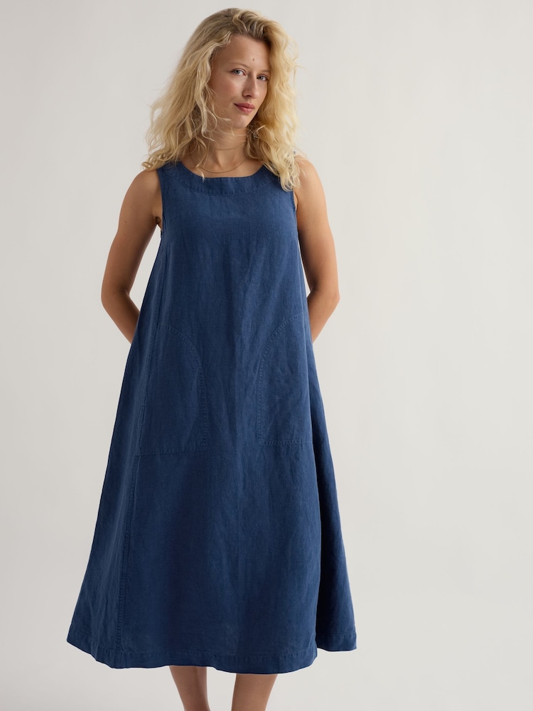 Seasalt Cornwall Navy Blue Petite Cresting Waves Dress - Image 2 of 4