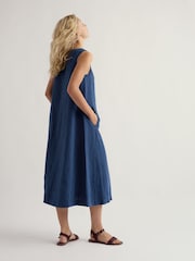 Seasalt Cornwall Navy Blue Petite Cresting Waves Dress - Image 3 of 4