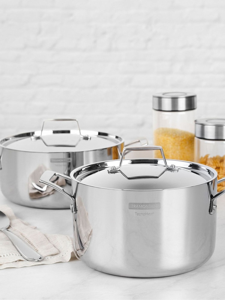 Tramontina Silver Grano 3-Ply Stainless Steel Casserole 24cm - Image 1 of 6 Tramontina Silver Grano 3-Ply Stainless Steel Casserole 24cm - Image 1 of 6