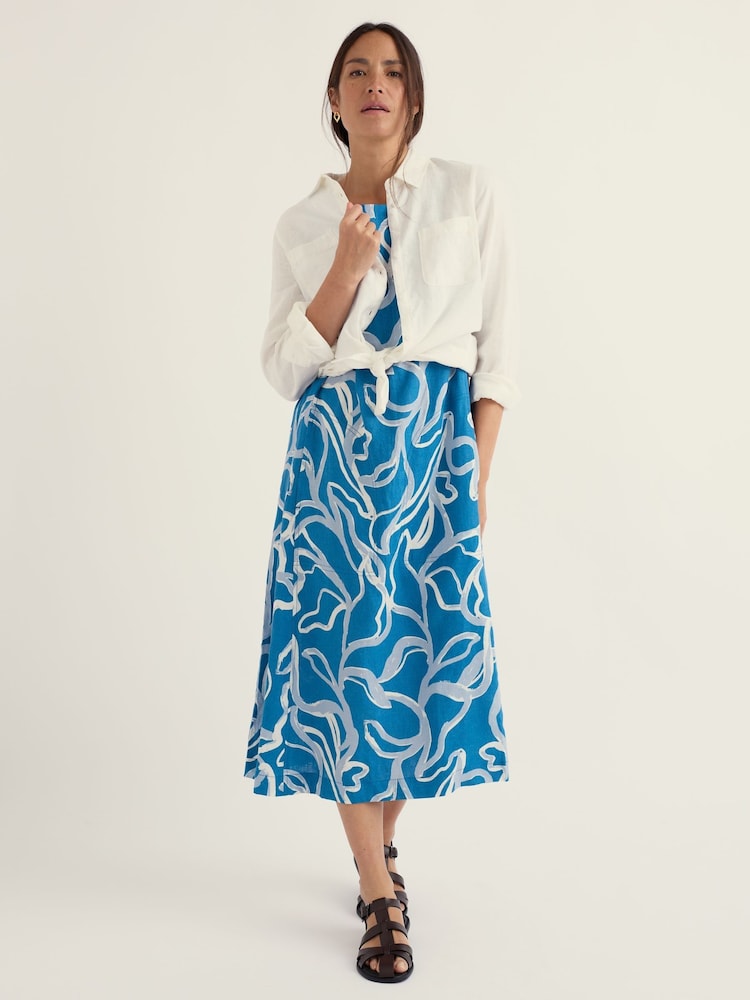 Seasalt Cornwall Blue Petite Cresting Waves Dress - Image 2 of 5 Seasalt Cornwall Blue Petite Cresting Waves Dress - Image 2 of 5